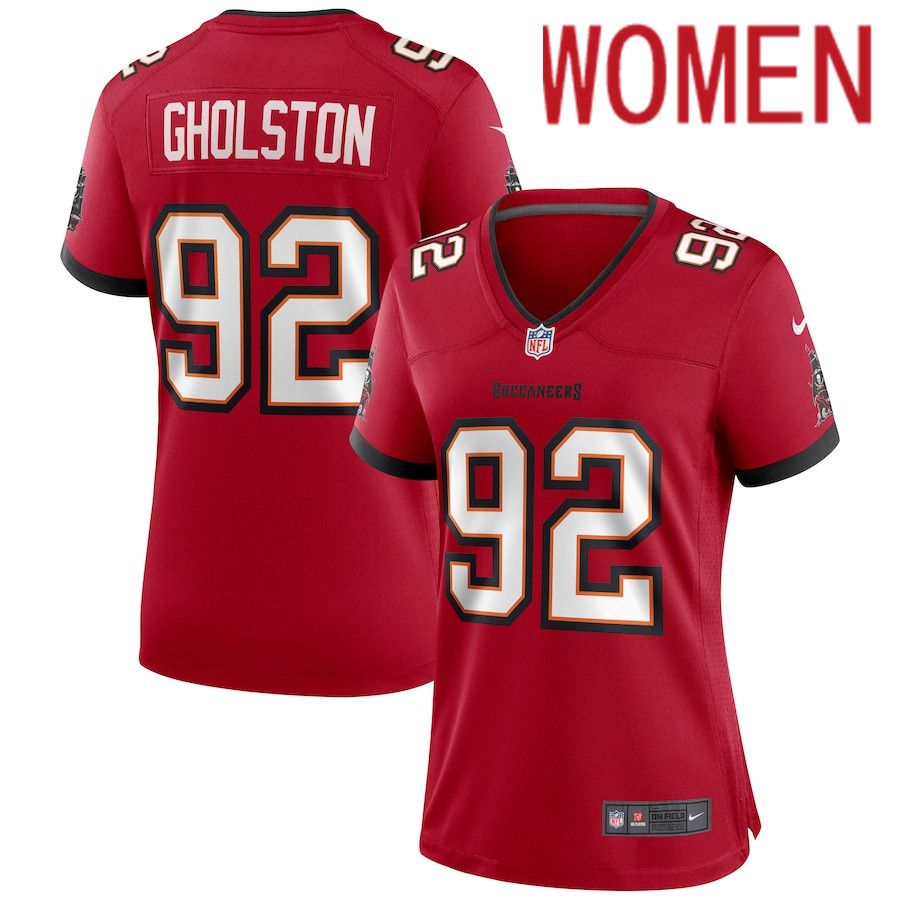 Women Tampa Bay Buccaneers #92 William Gholston Nike Red Game NFL Jersey->women nfl jersey->Women Jersey